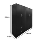 Ντουλάπα τετράφυλλη Athos wenge 160x42x180εκ - Image 4