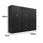 Ντουλάπα εξάφυλλη Athos Ι wenge 240x42x180εκ - Image 4