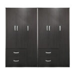 Ντουλάπα εξάφυλλη Athos wenge 180x42x180εκ - Image 3