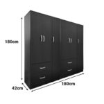Ντουλάπα εξάφυλλη Athos wenge 180x42x180εκ - Image 4