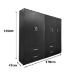 Ντουλάπα πεντάφυλλη Athos wenge 170x42x180εκ - Image 4