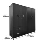 Ντουλάπα πεντάφυλλη Athos Ι wenge 170x42x180εκ - Image 4