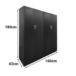 Ντουλάπα τετράφυλλη Athos Ι wenge 160x42x180εκ - Image 4