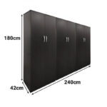 Ντουλάπα εξάφυλλη Athos wenge 240x42x180εκ - Image 4