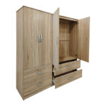 Ντουλάπα τετράφυλλη με συρτάρια Athos sonoma 160x42x180εκ - Image 2