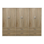 Ντουλάπα εξάφυλλη με συρτάρια Athos sonoma 240x42x180εκ - Image 3