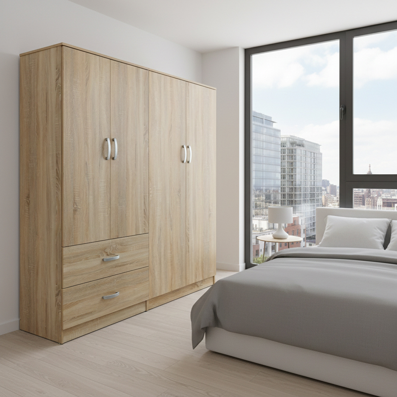 product_pako_383-000202 Ντουλάπα τετράφυλλη Athos sonoma 160x42x180εκ - Image 1