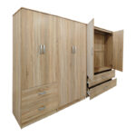 Ντουλάπα εξάφυλλη Athos sonoma 240x42x180εκ - Image 2