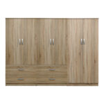 Ντουλάπα εξάφυλλη Athos sonoma 240x42x180εκ - Image 4