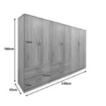 Ντουλάπα εξάφυλλη Athos sonoma 240x42x180εκ - Image 5