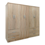 Ντουλάπα εξάφυλλη Athos Sonoma 200.5x42x180εκ - Image 2