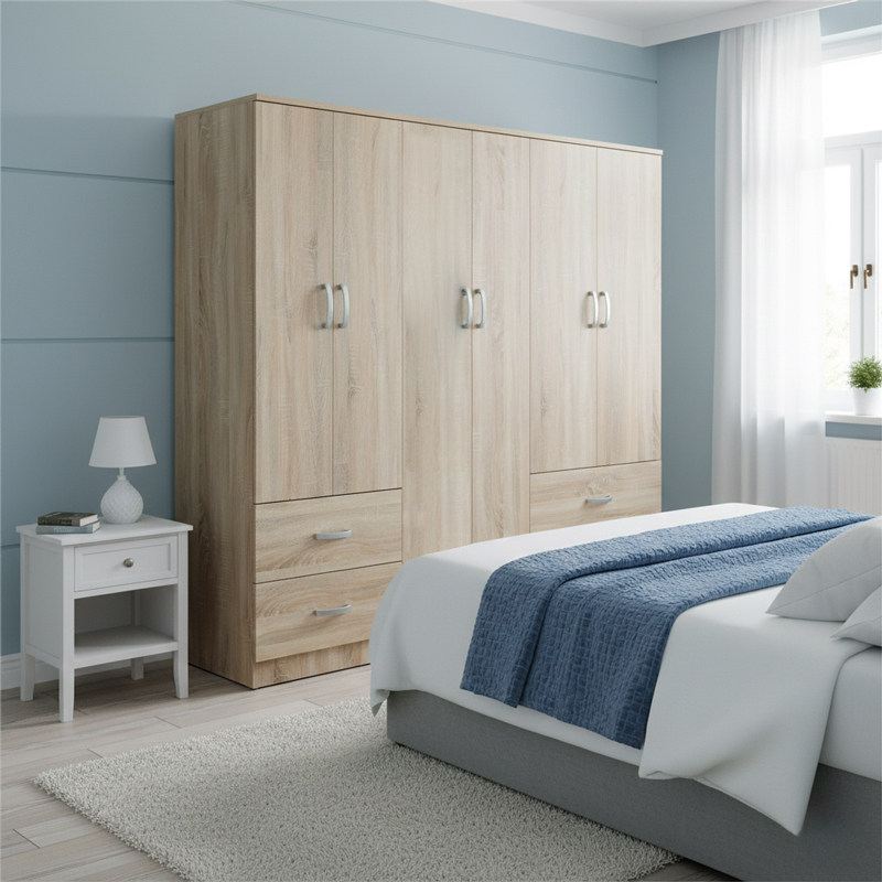 product_pako_383-000207 Ντουλάπα εξάφυλλη Athos Sonoma 200.5x42x180εκ - Image 1