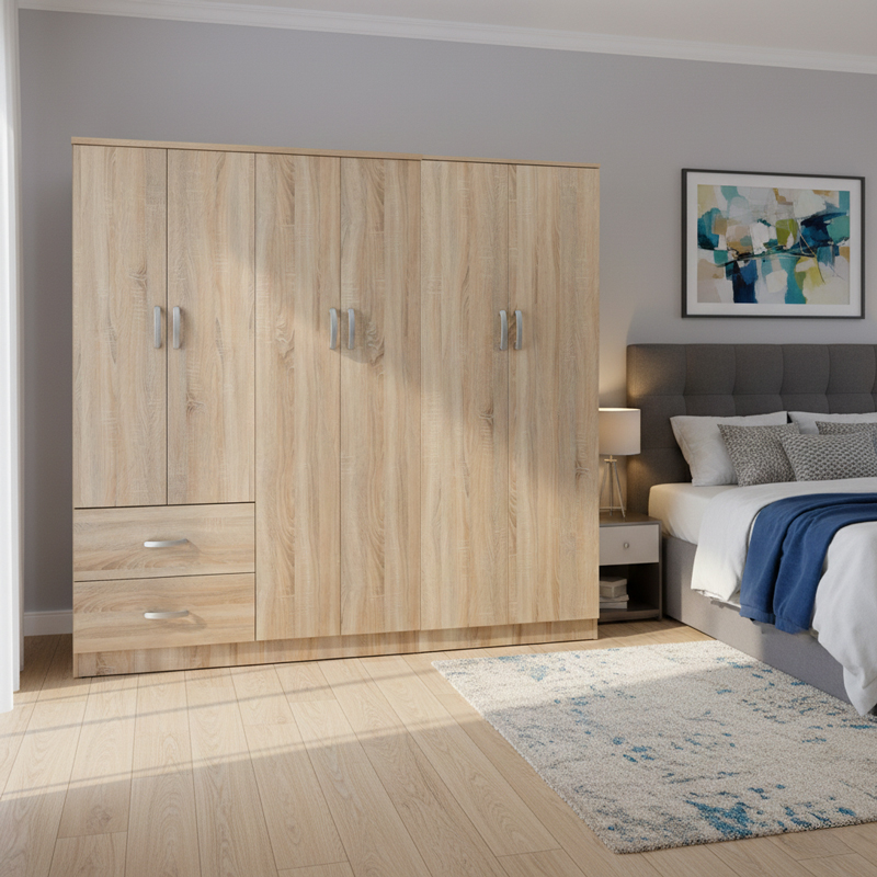 product_pako_383-000208 Ντουλάπα εξάφυλλη Athos Ι sonoma 200.5x42x180εκ - Image 1