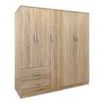 Ντουλάπα πεντάφυλλη Athos I sonoma 170x42x180εκ - Image 2