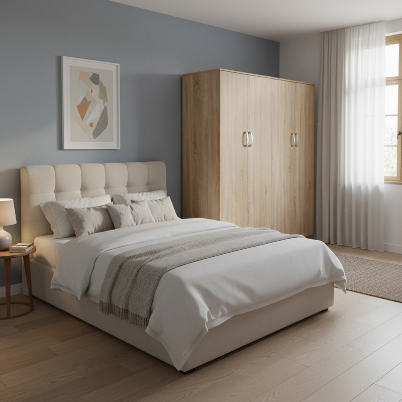 product_pako_383-000211 Ντουλάπα τετράφυλλη Athos Ι sonoma 160x42x180εκ - Image 1
