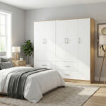 Ντουλάπα πεντάφυλλη Athos sonoma-λευκό 170x42x180εκ