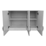 Ντουλάπα εξάφυλλη με πατάρι Athos λευκή 180x42x240εκ - Image 5