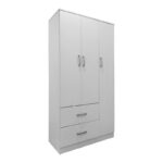 Ντουλάπα πεντάφυλλη με πατάρι Athos λευκή 170x42x240εκ - Image 2