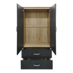 Ντουλάπα πεντάφυλλη Athos sonoma-ανθρακί 170x42x180εκ - Image 5