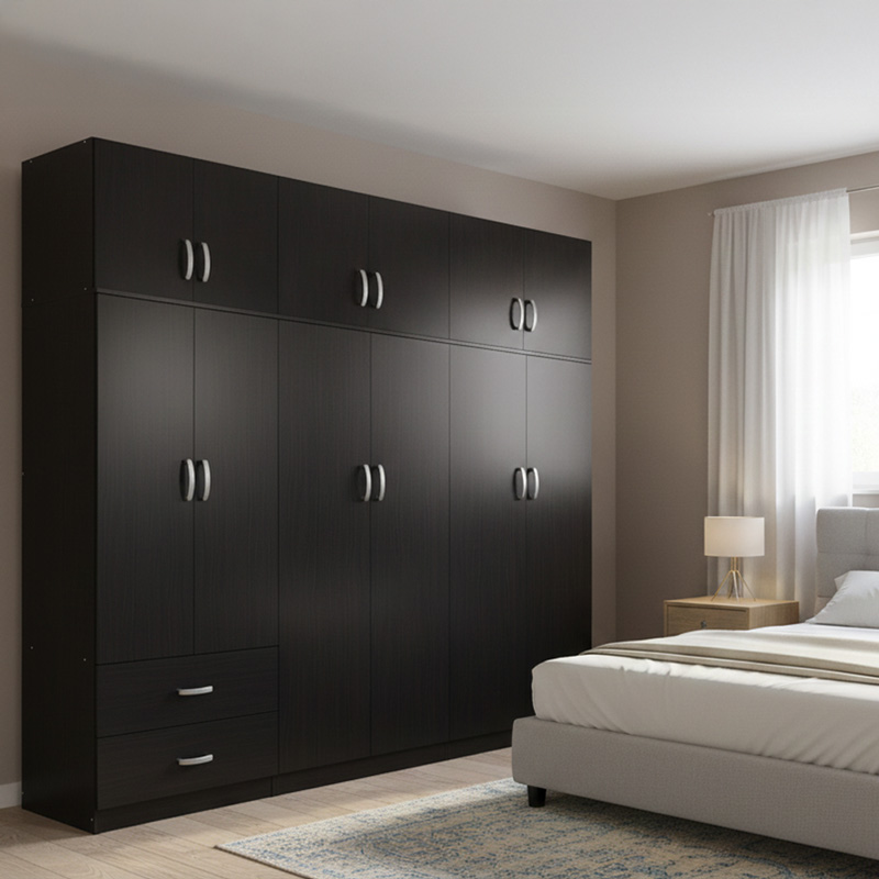 product_pako_383-000253 Ντουλάπα εξάφυλλη με πατάρι Athos I wenge 240x42x240εκ - Image 1
