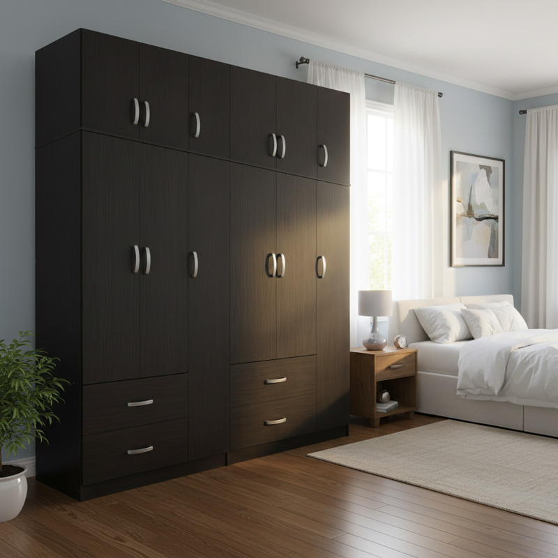 product_pako_383-000254 Ντουλάπα εξάφυλλη με πατάρι Athos wenge 180x42x240εκ - Image 1