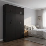 Ντουλάπα τετράφυλλη με πατάρι Athos Ι wenge 160x42x240εκ