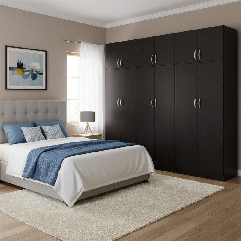 product_pako_383-000258 Ντουλάπα εξάφυλλη με πατάρι Athos ΙΙ wenge 240x42x240εκ - Image 1