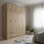 Ντουλάπα πεντάφυλλη με πατάρι Athos sonoma 170x42x240εκ