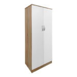 Ντουλάπα εξάφυλλη με πατάρι Athos sonoma-λευκή 240x42x240εκ - Image 4