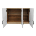 Ντουλάπα εξάφυλλη με πατάρι Athos sonoma-λευκή 180x42x240εκ - Image 5