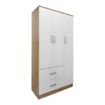 Ντουλάπα πεντάφυλλη με πατάρι Athos I sonoma-λευκή 170x42x240εκ - Image 2