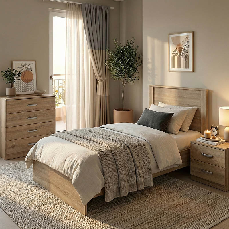 product_pako_383-000295 Σετ Κρεβατοκάμαρας Athos Sonoma με Κρεβάτι 90x190εκ Σετ 3τεμ - Image 1