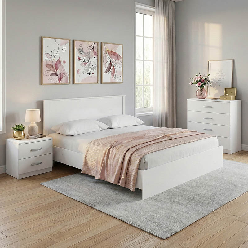 product_pako_383-000317 Σετ Κρεβατοκάμαρας Athos Λευκό με Κρεβάτι 160x200εκ Σετ 4τεμ - Image 1