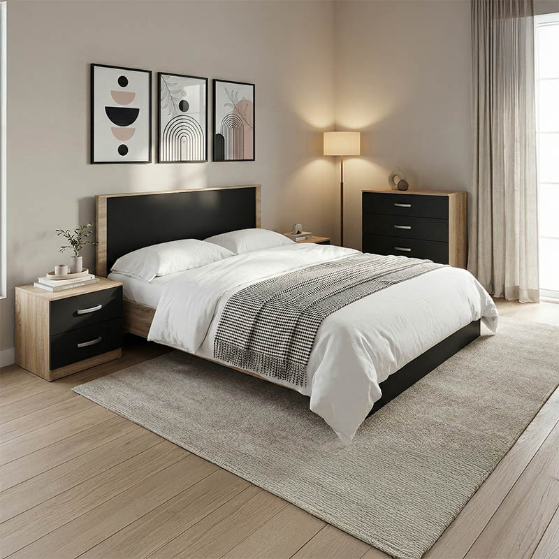 product_pako_383-000318 Σετ Κρεβατοκάμαρας Athos Sonoma Ανθρακί με Κρεβάτι 160x200εκ Σετ 4τεμ - Image 1