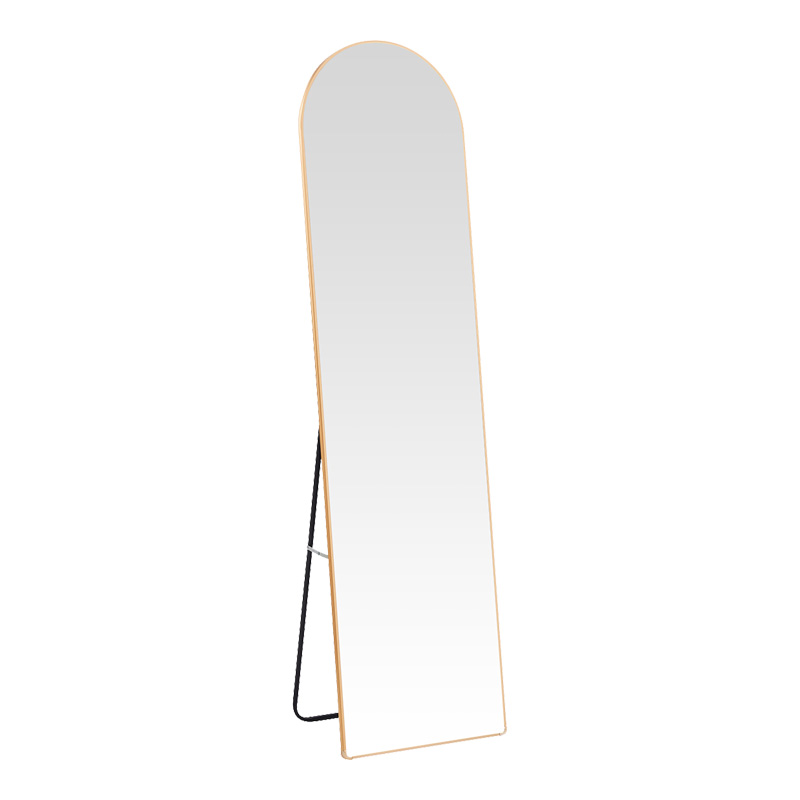 product_pako_384-000005 Καθρέπτης Plaza αλουμίνιο σε χρυσή απόχρωση 50x28x160εκ - Image 1