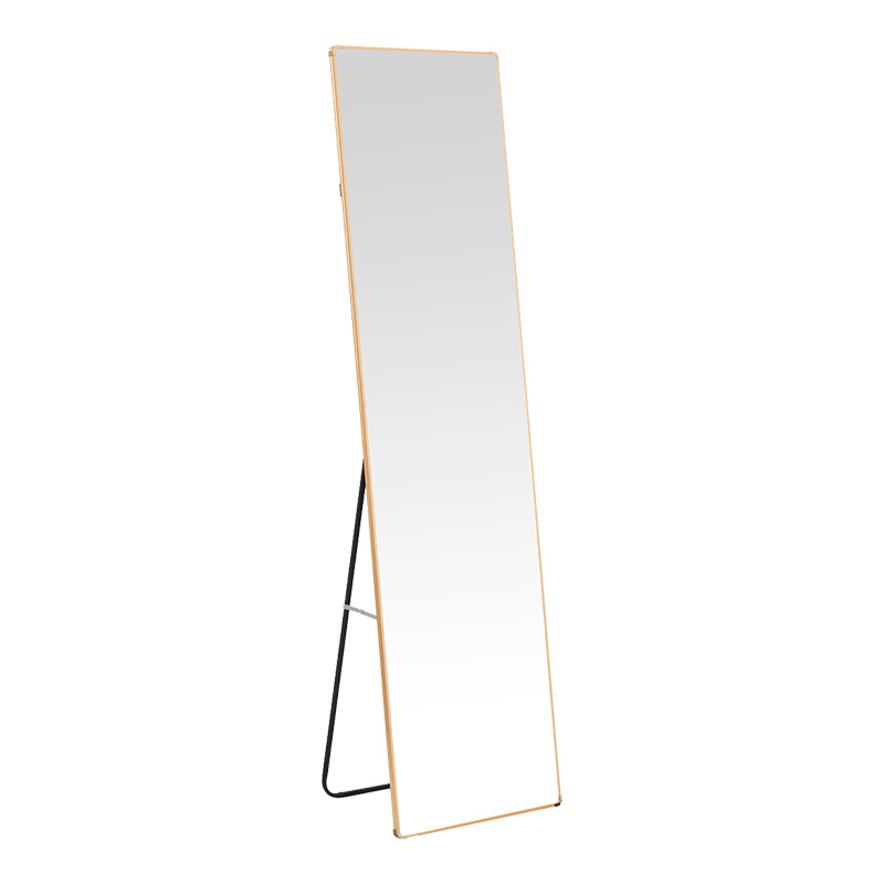 product_pako_384-000007 Καθρέπτης Moira αλουμίνιο σε χρυσή απόχρωση 40x28x150εκ - Image 1