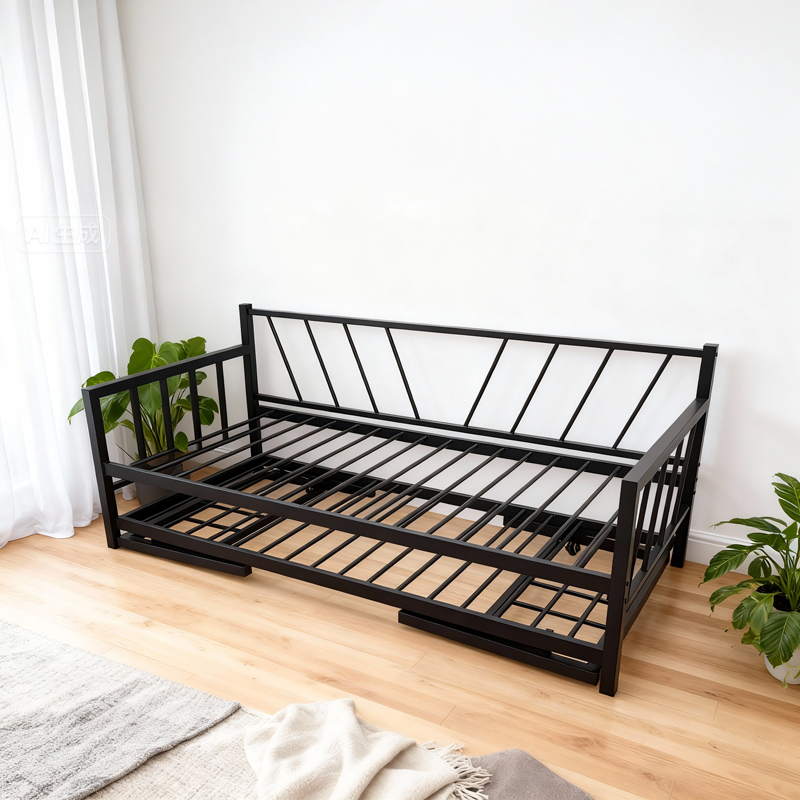 product_pako_386-000008 Κρεβάτι-Καναπές Remmie μέταλλο μαύρο 90x190εκ - Image 1
