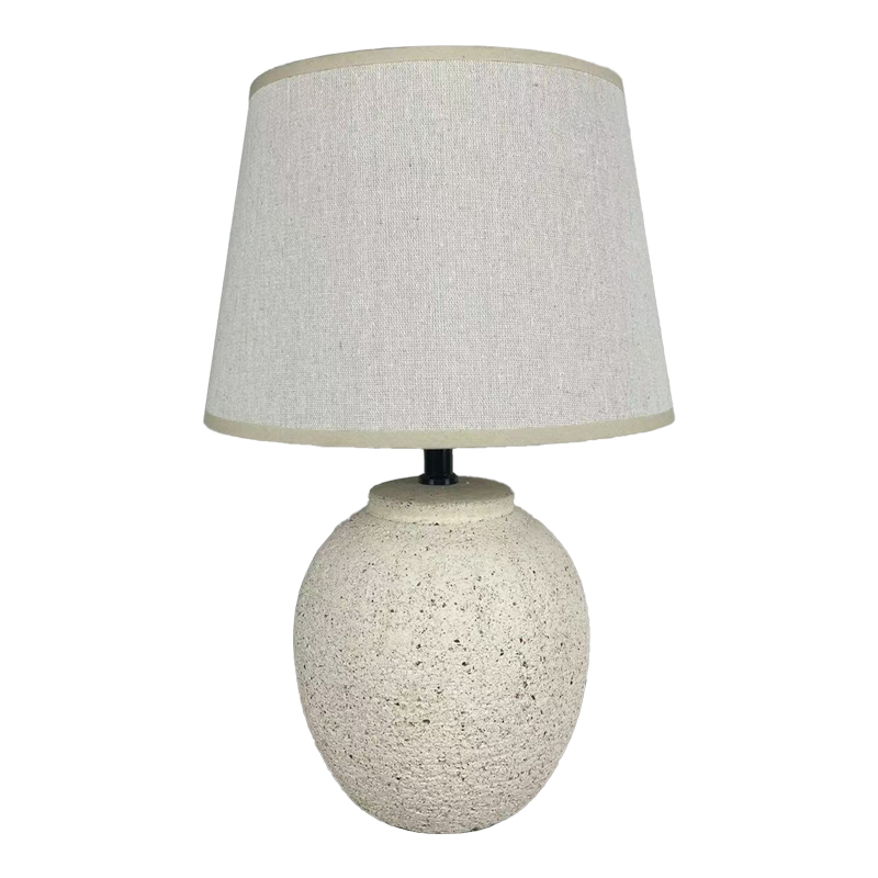 product_pako_387-000001 Επιτραπέζιο φωτιστικό Lurata Inart Ε27 κεραμικό σε μπεζ απόχρωση Φ26x38εκ - Image 1