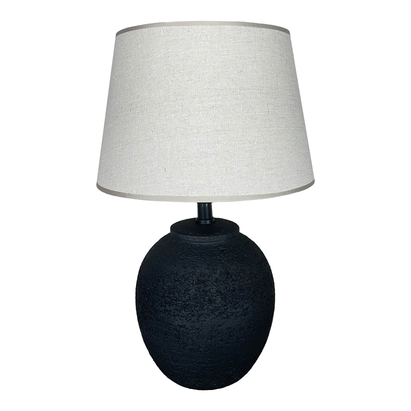 product_pako_387-000002 Επιτραπέζιο φωτιστικό Lurata Inart Ε27 κεραμικό σε μαύρο-μπεζ απόχρωση Φ26x38εκ - Image 1