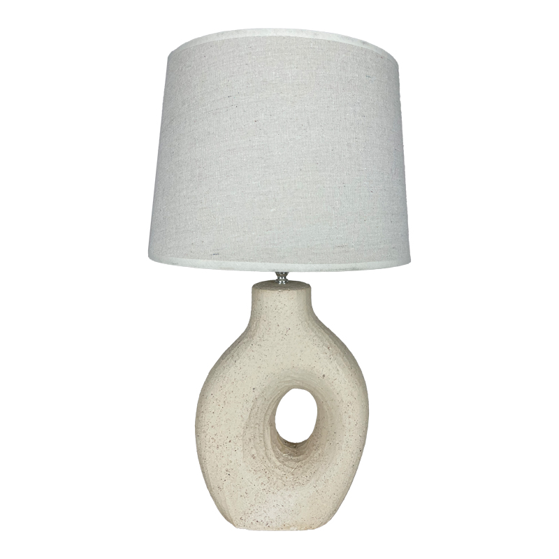 product_pako_387-000004 Επιτραπέζιο φωτιστικό Ovola Inart Ε27 κεραμικό σε μπεζ απόχρωση Φ30x52εκ - Image 1