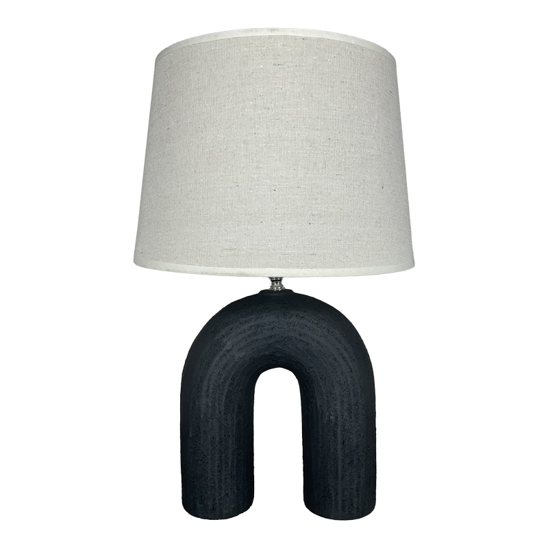 product_pako_387-000008 Επιτραπέζιο φωτιστικό Archo Inart Ε27 κεραμικό σε μαύρο-μπεζ απόχρωση Φ30x45εκ - Image 1