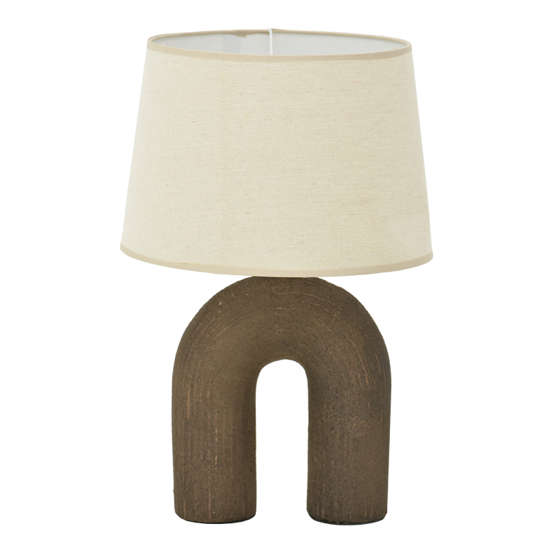product_pako_387-000009 Επιτραπέζιο φωτιστικό Archo Inart Ε27 κεραμικό σε καφέ-μπεζ απόχρωση Φ30x45εκ - Image 1