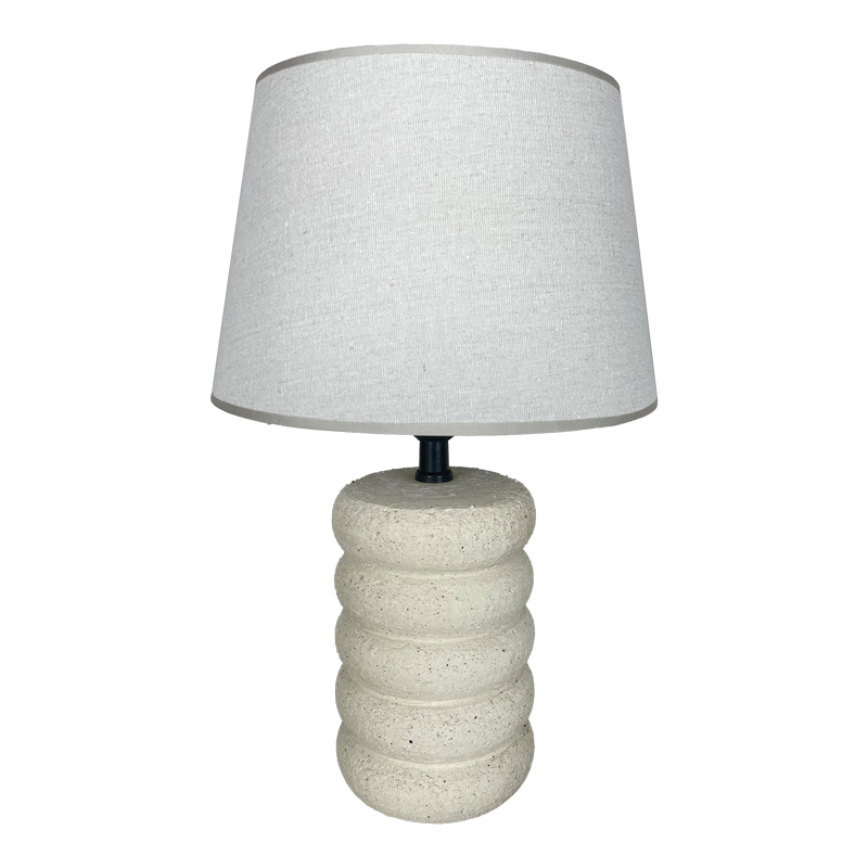 product_pako_387-000019 Επιτραπέζιο φωτιστικό Graike Inart Ε27 κεραμικό σε μπεζ απόχρωση Φ26x37εκ - Image 1