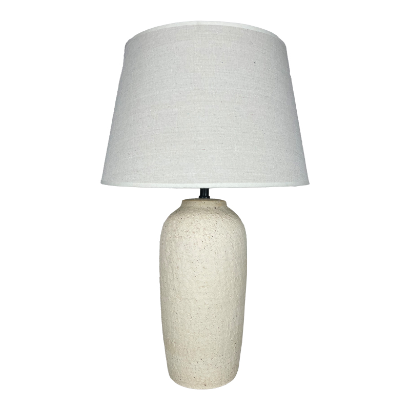 product_pako_387-000022 Επιτραπέζιο φωτιστικό Barout Inart Ε27 κεραμικό σε μπεζ απόχρωση Φ40x62εκ - Image 1