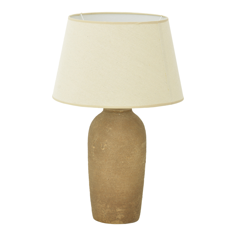 product_pako_387-000023 Επιτραπέζιο φωτιστικό Barout Inart Ε27 κεραμικό σε γκρι antique- μπεζ απόχρωση Φ40x62εκ - Image 1