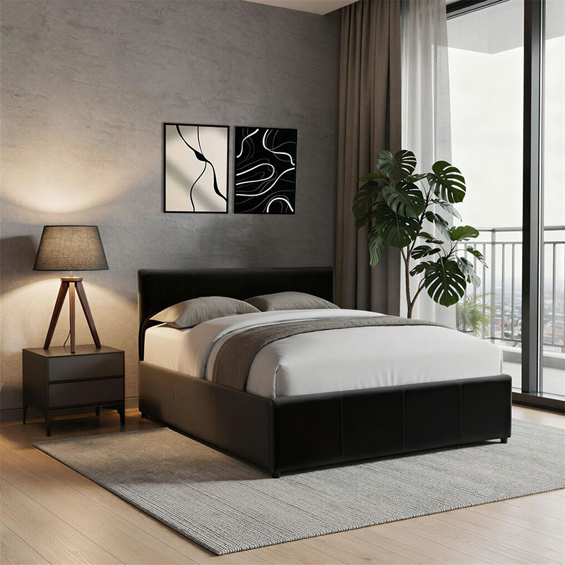 product_pako_388-000001 Κρεβάτι Dellia με αποθηκευτικό χώρο pu μαύρο 120x200εκ - Image 1