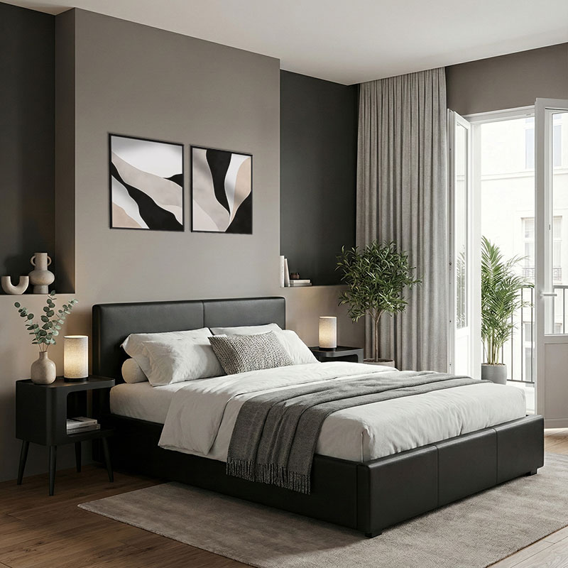 product_pako_388-000003 Κρεβάτι Dellia με αποθηκευτικό χώρο pu μαύρο 150x200εκ - Image 1