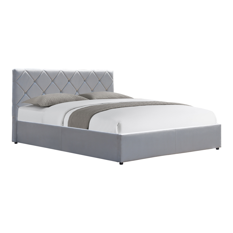 product_pako_388-000006 Κρεβάτι Dreamie με αποθηκευτικό χώρο βελούδο γκρι 160x200εκ - Image 1