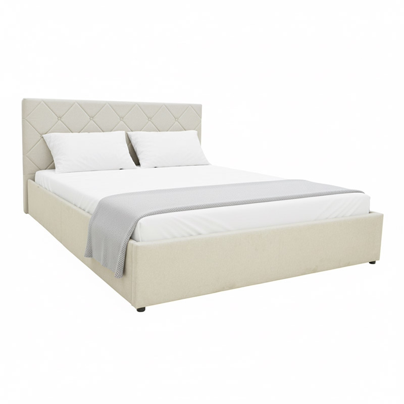 product_pako_388-000007 Κρεβάτι Dreamie με αποθηκευτικό χώρο ύφασμα μπεζ 160x200εκ - Image 1