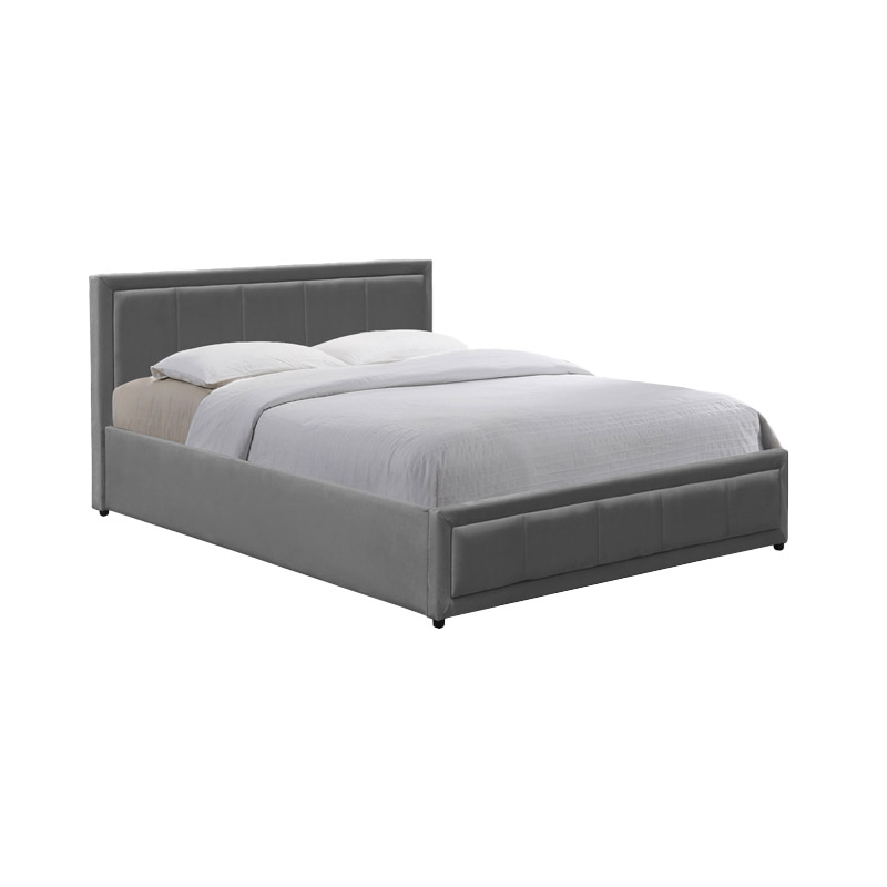 product_pako_388-000009 Κρεβάτι Huga με αποθηκευτικό χώρο βελούδο ανθρακί 120x200εκ - Image 1